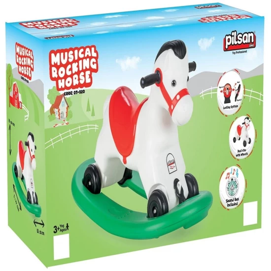 Balansoar muzical pentru copii Pilsan Horse white Balansoar muzical pentru copii Pilsan Horse white