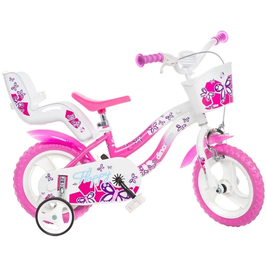 Bicicleta copii Dino Bikes 12 Flappy roz Bicicleta copii Dino Bikes 12 Flappy roz