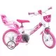 Bicicleta copii Dino Bikes 12 inch Little Heart alb si roz Bicicleta copii Dino Bikes 12 inch Little Heart alb si roz