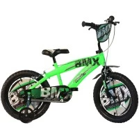 Bicicleta copii Dino Bikes 14 inch BMX negru si verde