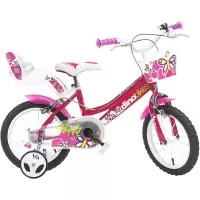 Bicicleta copii Dino Bikes 14 inch Flappy Fuchsia
