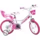 Bicicleta copii Dino Bikes 16 Little Heart alb si roz Bicicleta copii Dino Bikes 16 Little Heart alb si roz