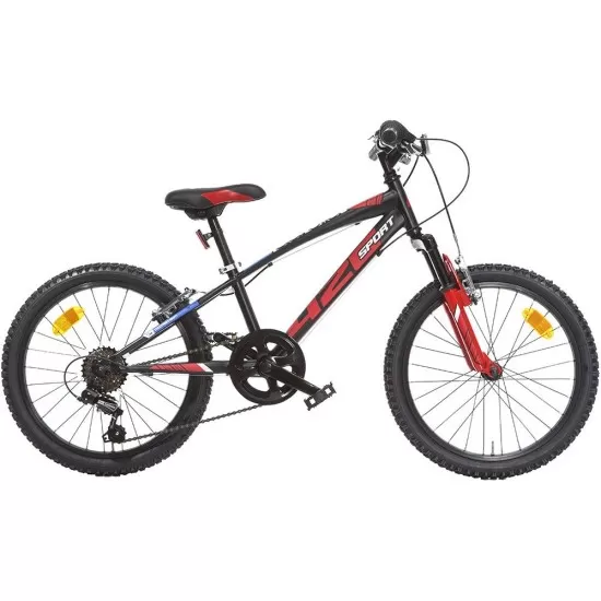 Bicicleta copii Dino Bikes 20 inch MTB baieti Sport negru cu 6 viteze si suspensie Bicicleta copii Dino Bikes 20 inch MTB baieti Sport negru cu 6 viteze si suspensie