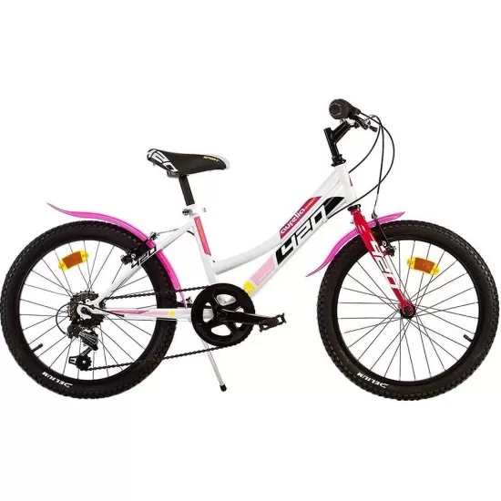 Bicicleta copii Dino Bikes 20 inch MTB fete Sport alb cu 6 viteze Bicicleta copii Dino Bikes 20 inch MTB fete Sport alb cu 6 viteze