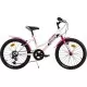 Bicicleta copii Dino Bikes 20 inch MTB fete Sport alb cu 6 viteze Bicicleta copii Dino Bikes 20 inch MTB fete Sport alb cu 6 viteze