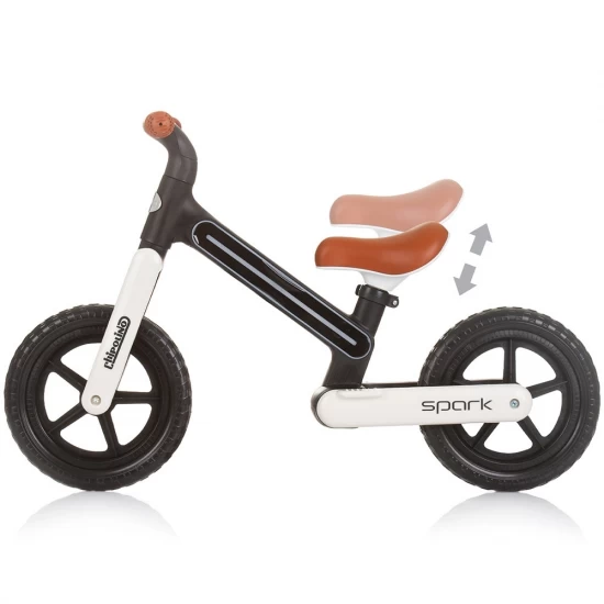Bicicleta fara pedale Chipolino Spark black white Bicicleta fara pedale Chipolino Spark black white