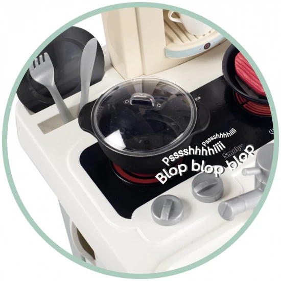 Bucatarie pentru copii Smoby Cherry Kitchen cu 25 accesorii Bucatarie pentru copii Smoby Cherry Kitchen cu 25 accesorii