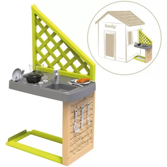 Bucatarie Smoby cu accesorii pentru casuta de joaca Bucatarie Smoby cu accesorii pentru casuta de joaca