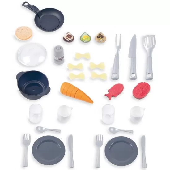 Bucatarie Smoby Tefal Evolutive albastru cu accesorii Bucatarie Smoby Tefal Evolutive albastru cu accesorii