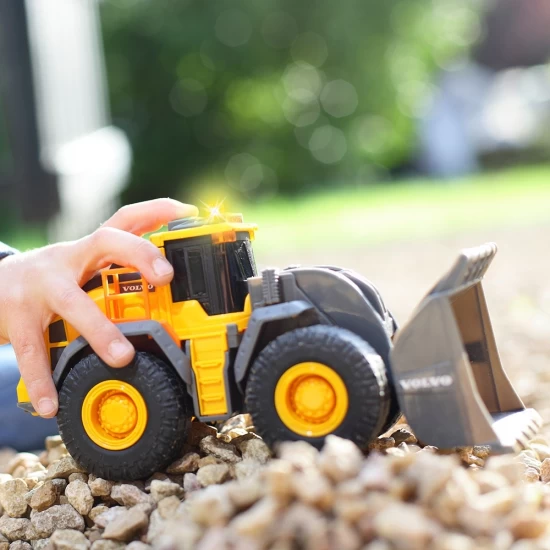 Buldozer Dickie Toys Volvo Wheel Loader 23 cm cu lumini si sunete Buldozer Dickie Toys Volvo Wheel Loader 23 cm cu lumini si sunete
