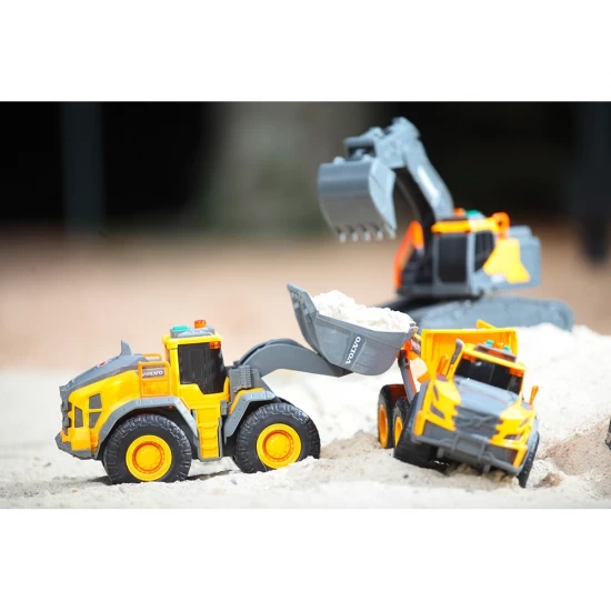 Buldozer Dickie Toys Volvo Wheel Loader 23 cm cu lumini si sunete Buldozer Dickie Toys Volvo Wheel Loader 23 cm cu lumini si sunete