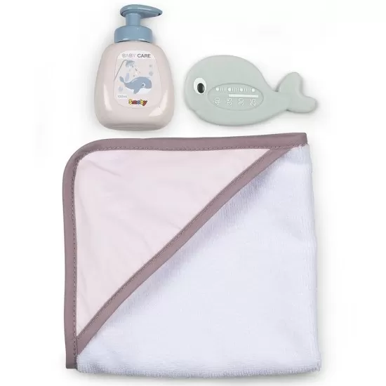 Cadita pentru papusa Smoby Baby Nurse Baleno Bath roz cu accesorii Cadita pentru papusa Smoby Baby Nurse Baleno Bath roz cu accesorii