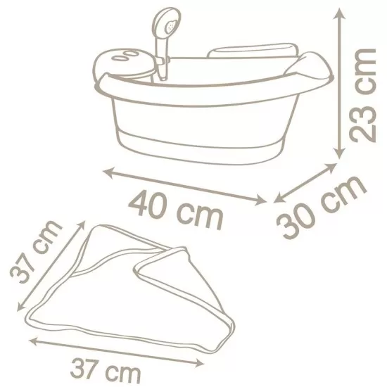 Cadita pentru papusa Smoby Baby Nurse Baleno Bath roz cu accesorii Cadita pentru papusa Smoby Baby Nurse Baleno Bath roz cu accesorii