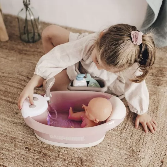 Cadita pentru papusa Smoby Baby Nurse Baleno Bath roz cu accesorii Cadita pentru papusa Smoby Baby Nurse Baleno Bath roz cu accesorii