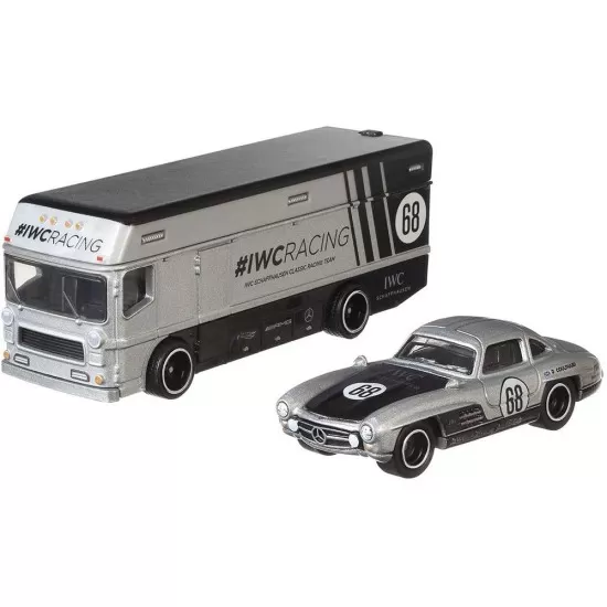 Camion Hot Wheels cu masina Mercedes-Benz 300 SL Camion Hot Wheels cu masina Mercedes-Benz 300 SL