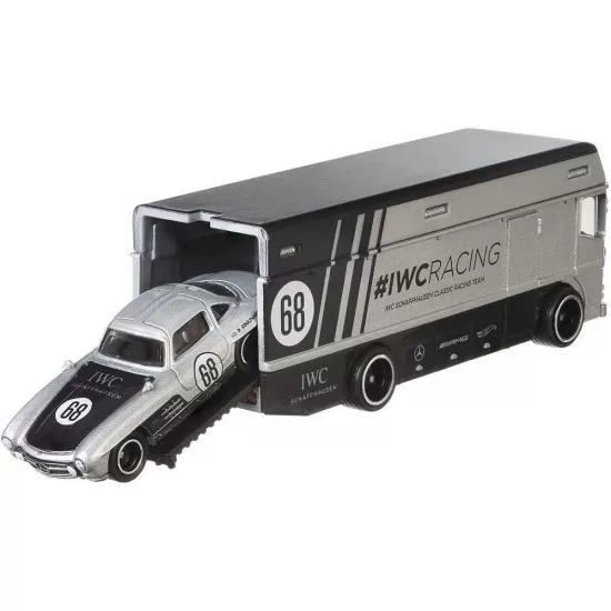 Camion Hot Wheels cu masina Mercedes-Benz 300 SL Camion Hot Wheels cu masina Mercedes-Benz 300 SL