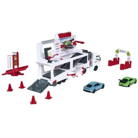 Camion Majorette MAN Tgx Porsche Experience cu 2 masinute Camion Majorette MAN Tgx Porsche Experience cu 2 masinute