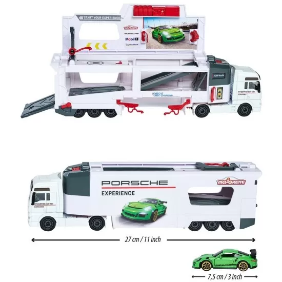 Camion Majorette MAN Tgx Porsche Experience cu 2 masinute Camion Majorette MAN Tgx Porsche Experience cu 2 masinute