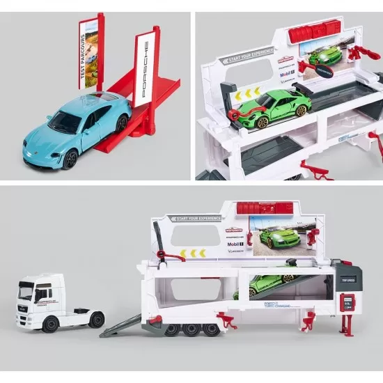Camion Majorette MAN Tgx Porsche Experience cu 2 masinute Camion Majorette MAN Tgx Porsche Experience cu 2 masinute
