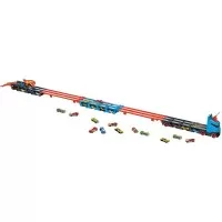Camion si pista de masinute Hot Wheels Speedway Hauler cu trailer si 3 masinute