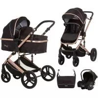 Carucior copii 3 in1 Chipolino Amore Obsidian Gold