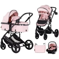 Carucior copii 3 in 1 Chipolino Amore Pink Marshmallow
