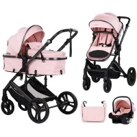 Carucior copii 3 in 1 Chipolino Amore Powder Pink