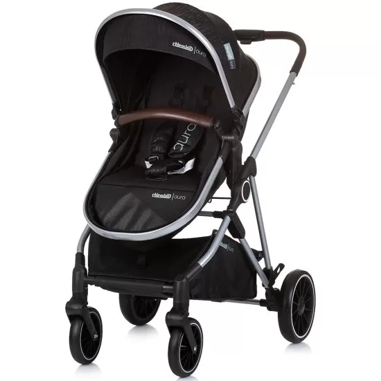 Carucior copii 2 in 1 Chipolino Aura Obsidian Silver