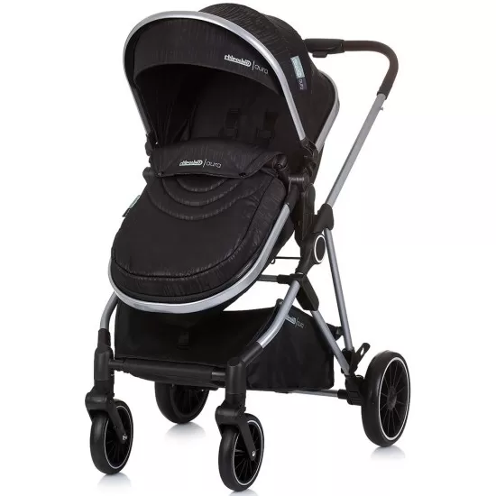 Carucior copii 2 in 1 Chipolino Aura Obsidian Silver