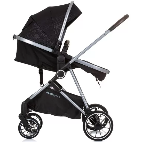 Carucior copii 2 in 1 Chipolino Aura Obsidian Silver
