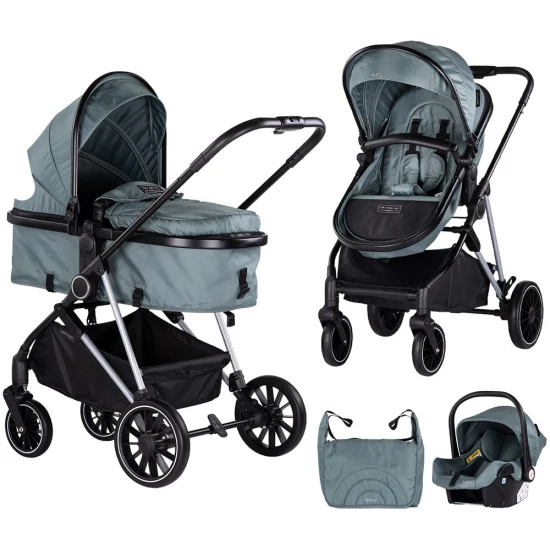 Carucior copii 3 in 1 Chipolino Aura Basil Carucior copii 3 in 1 Chipolino Aura Basil