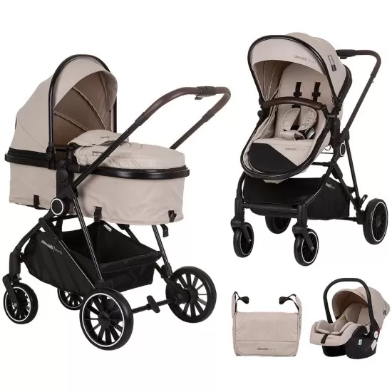 Carucior copii 3 in 1 Chipolino Aura Macadamia Carucior copii 3 in 1 Chipolino Aura Macadamia