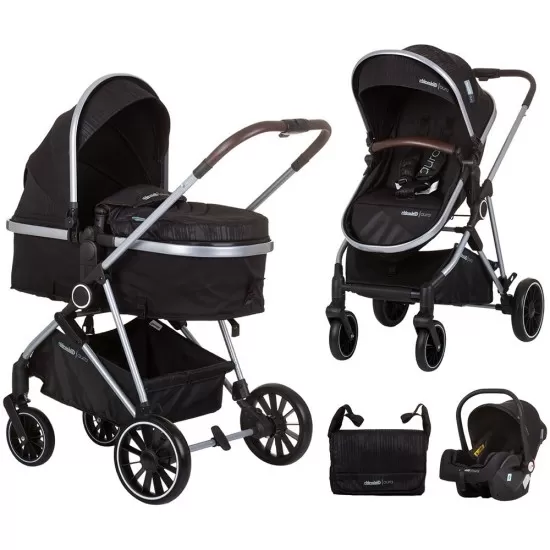 Carucior copii 3 in 1 Chipolino Aura Obsidian Silver Carucior copii 3 in 1 Chipolino Aura Obsidian Silver