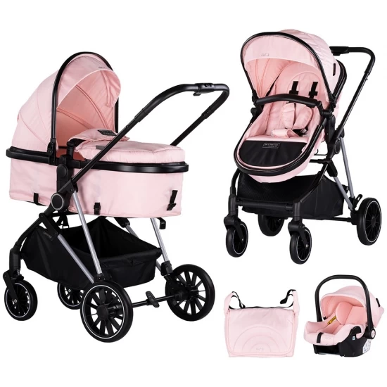 Carucior copii 3 in 1 Chipolino Aura Pink Marshmallow