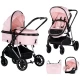 Carucior copii 3 in 1 Chipolino Aura Pink Marshmallow