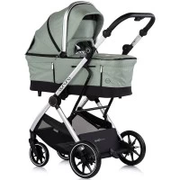 Carucior copii 3 in 1 cu landou, scaun auto, geanta mamici Chipolino Aurora Matcha