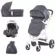 Carucior Chipolino Electra 3 in 1 Silver cu cadru alb Carucior Chipolino Electra 3 in 1 Silver cu cadru alb