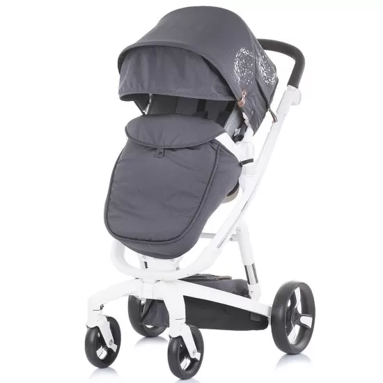 Carucior Chipolino Electra 3 in 1 Silver cu cadru alb Carucior Chipolino Electra 3 in 1 Silver cu cadru alb