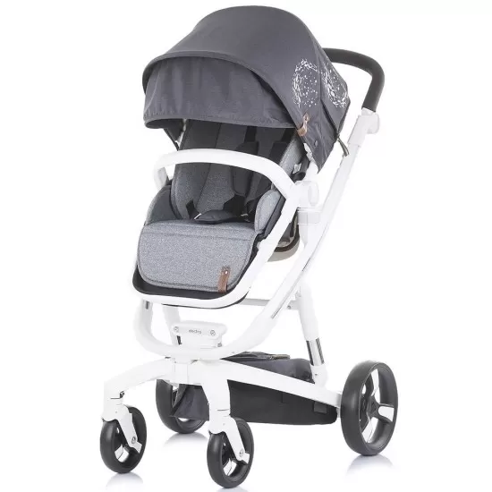 Carucior Chipolino Electra 3 in 1 Silver cu cadru alb Carucior Chipolino Electra 3 in 1 Silver cu cadru alb