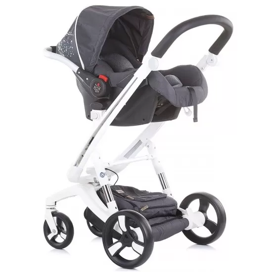 Carucior Chipolino Electra 3 in 1 Silver cu cadru alb Carucior Chipolino Electra 3 in 1 Silver cu cadru alb