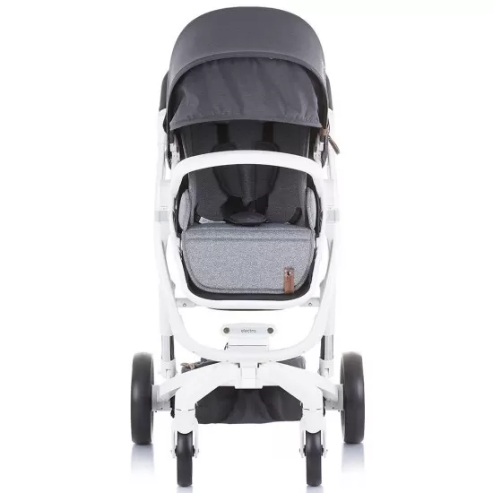 Carucior Chipolino Electra 3 in 1 Silver cu cadru alb Carucior Chipolino Electra 3 in 1 Silver cu cadru alb