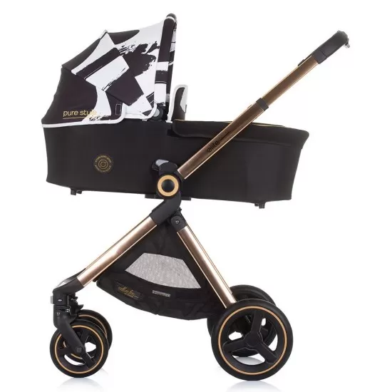 Carucior copii 3 in 1 Chipolino Elite Black White Carucior copii 3 in 1 Chipolino Elite Black White