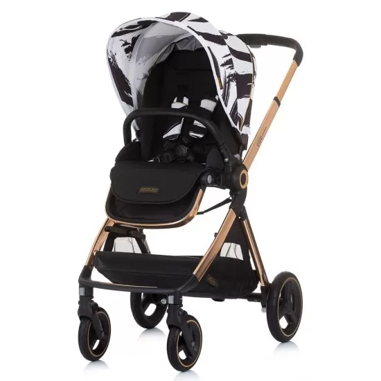 Carucior copii 3 in 1 Chipolino Elite Black White Carucior copii 3 in 1 Chipolino Elite Black White