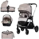 Carucior copii 3 in 1 cu landou, scaun auto, geanta mamici Chipolino Euphoria Latte