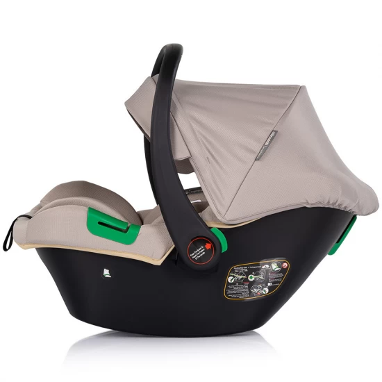 Carucior copii 3 in 1 cu landou, scaun auto, geanta mamici Chipolino Euphoria Latte