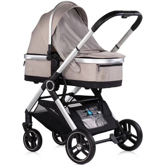Carucior copii 3 in 1 cu landou, scaun auto, geanta mamici Chipolino Euphoria Latte