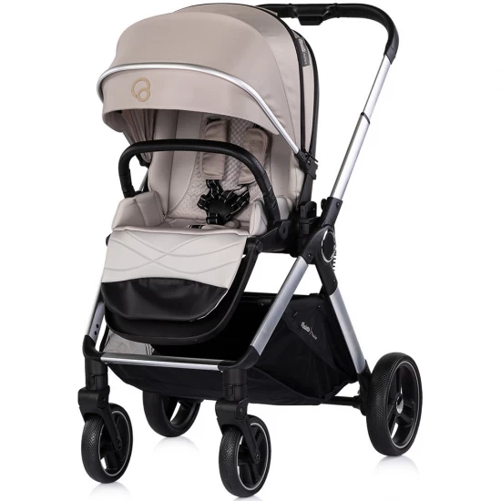 Carucior copii 3 in 1 cu landou, scaun auto, geanta mamici Chipolino Euphoria Latte