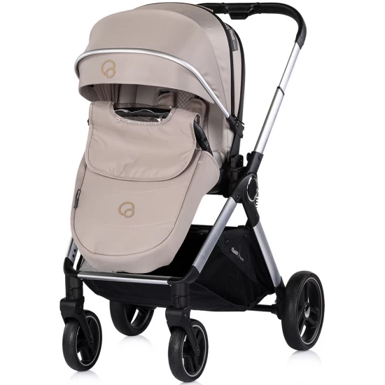 Carucior copii 3 in 1 cu landou, scaun auto, geanta mamici Chipolino Euphoria Latte