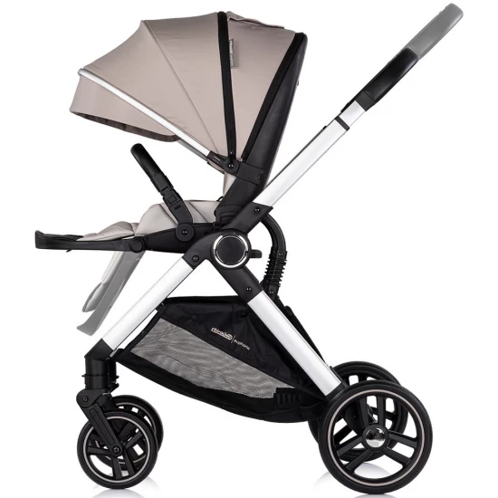 Carucior copii 3 in 1 cu landou, scaun auto, geanta mamici Chipolino Euphoria Latte