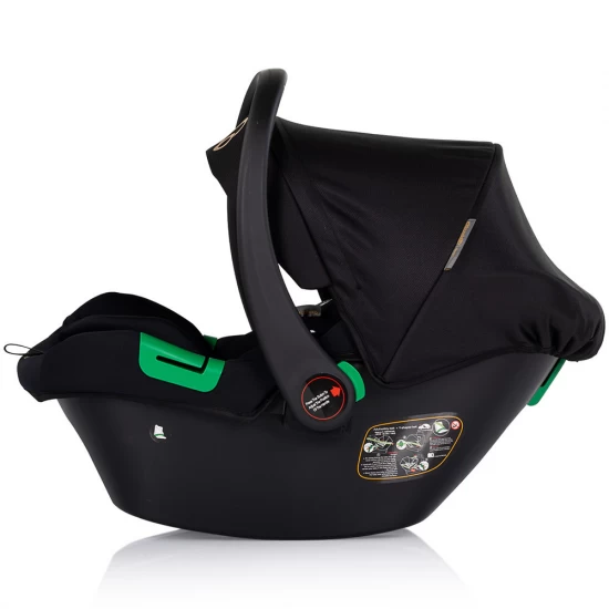Carucior copii 3 in 1 cu landou, scaun auto, geanta mamici Chipolino Euphoria Noir
